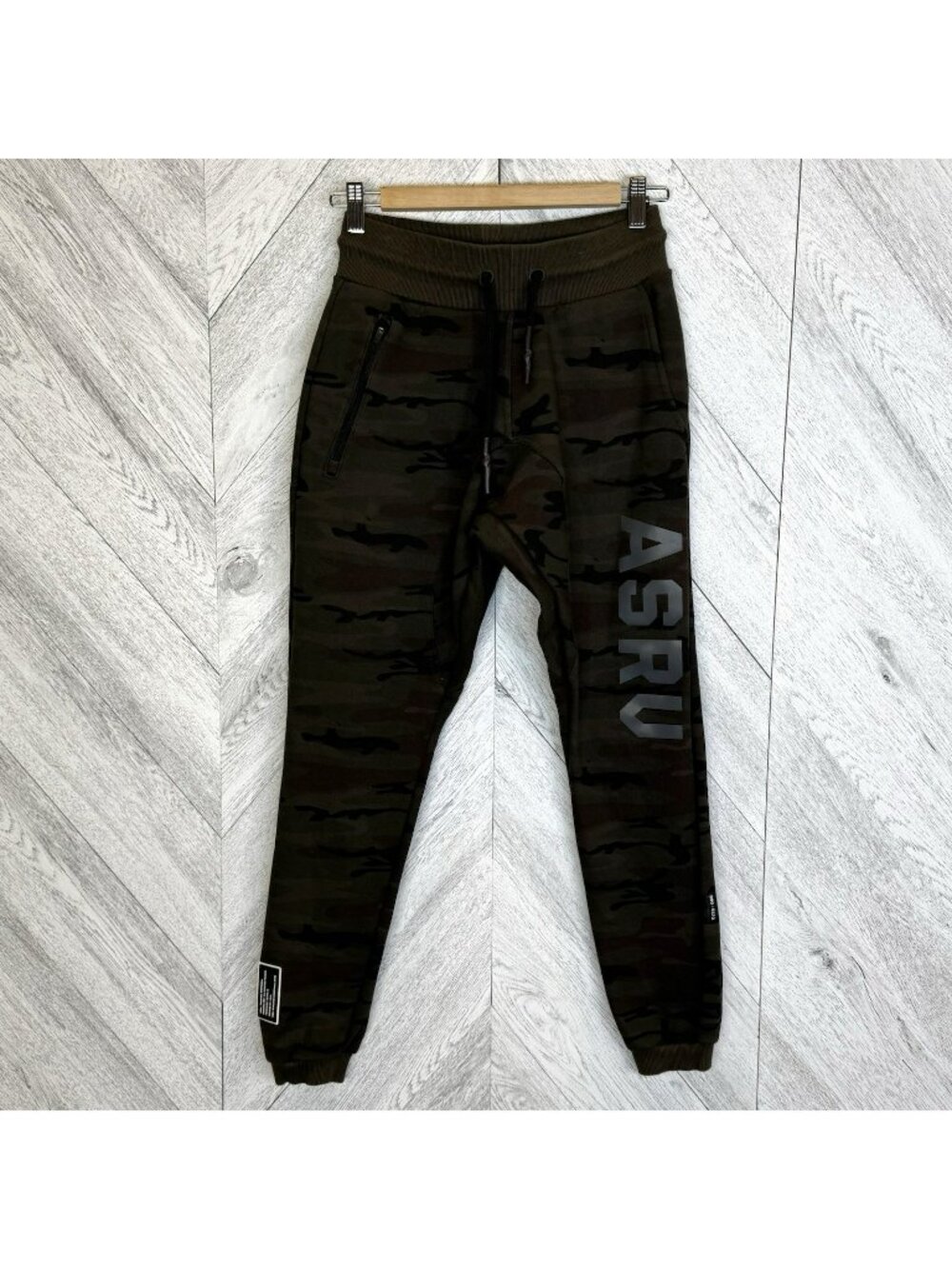 ASRV Jogger Pants Mens Size XS Green Camo Activewear Fleece Sweatpants